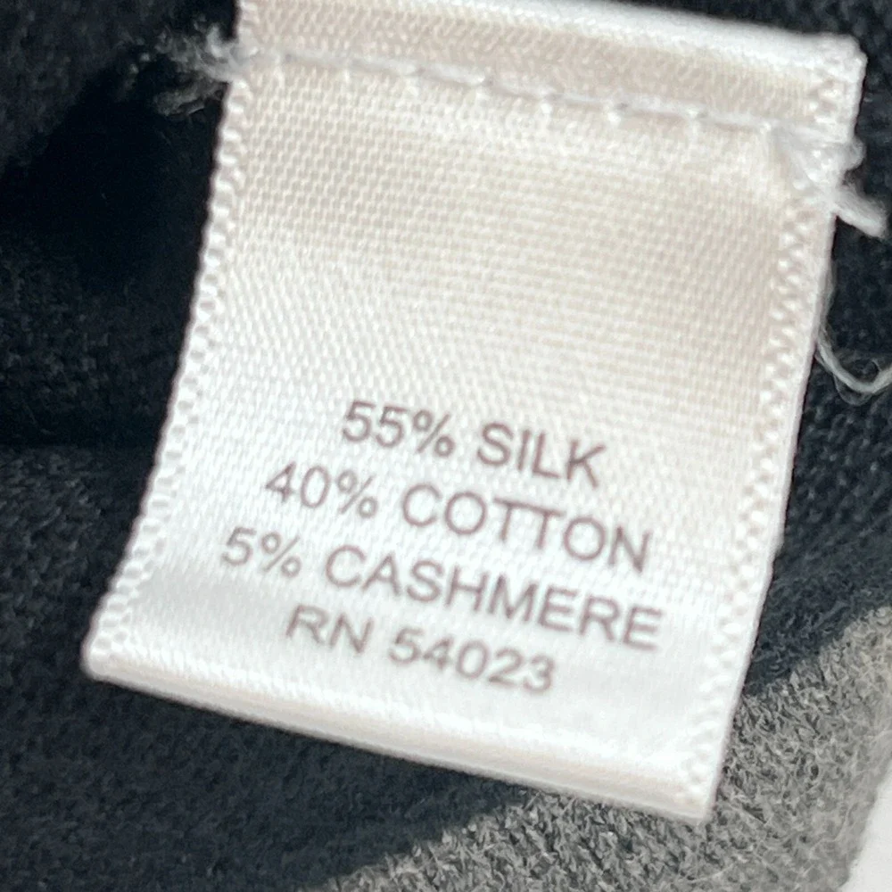 Banana Republic Black V Neck Long Sleeve‎ Cashmere Sweater Silk Cotton L